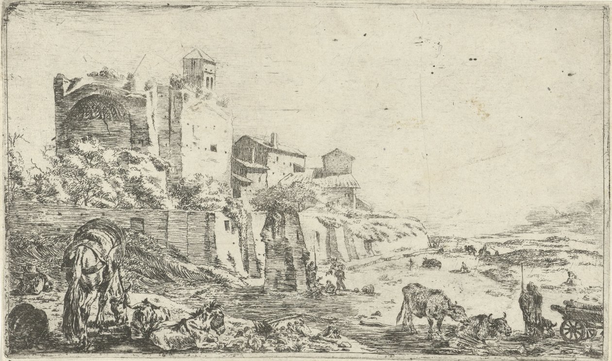 Ruines du temple de Vénus et de Rome - Pieter Bodding van Laer