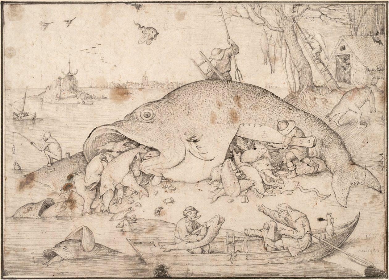 Les gros poissons mangent les petits poissons, 1556 - Pieter Bruegel the Elder