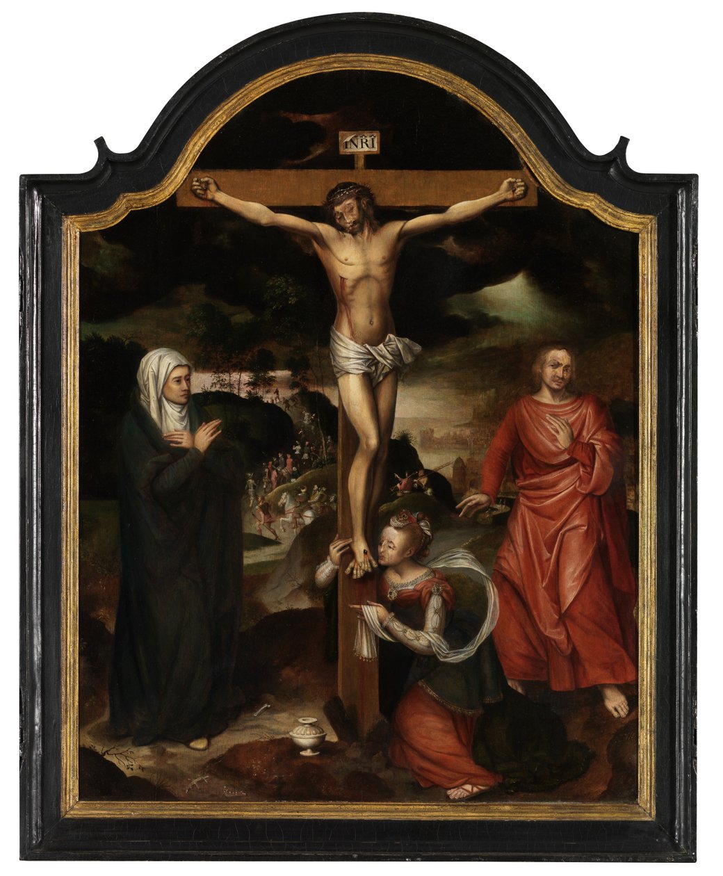 Christ en Croix avec la Vierge, Saint Jean et Marie Madeleine - Pieter Claeissens
