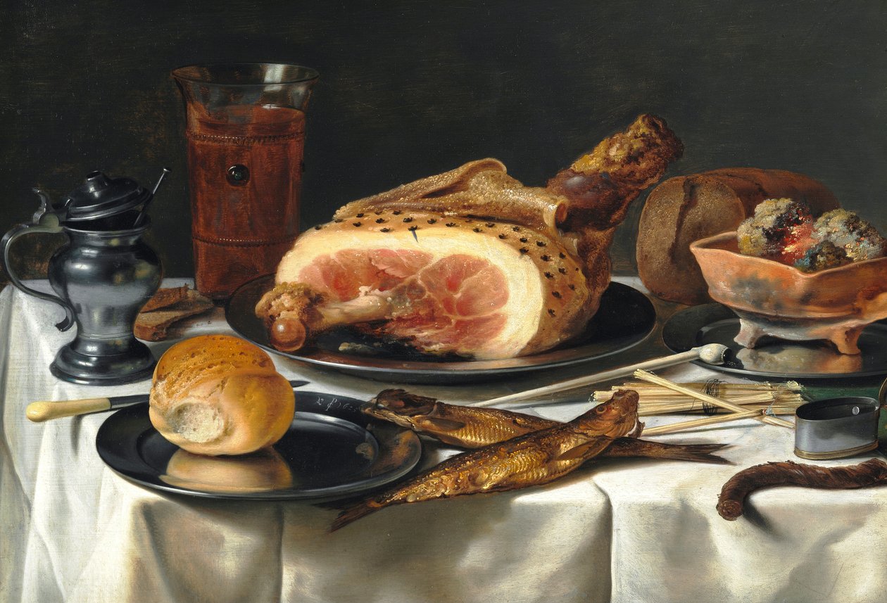 Nature morte avec jambon - Pieter Claesz