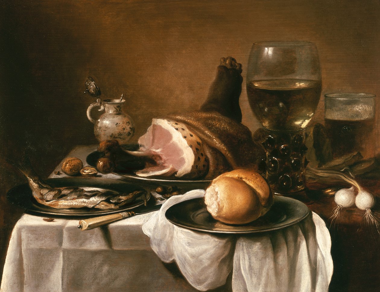 Nature morte avec jambon - Pieter Claesz