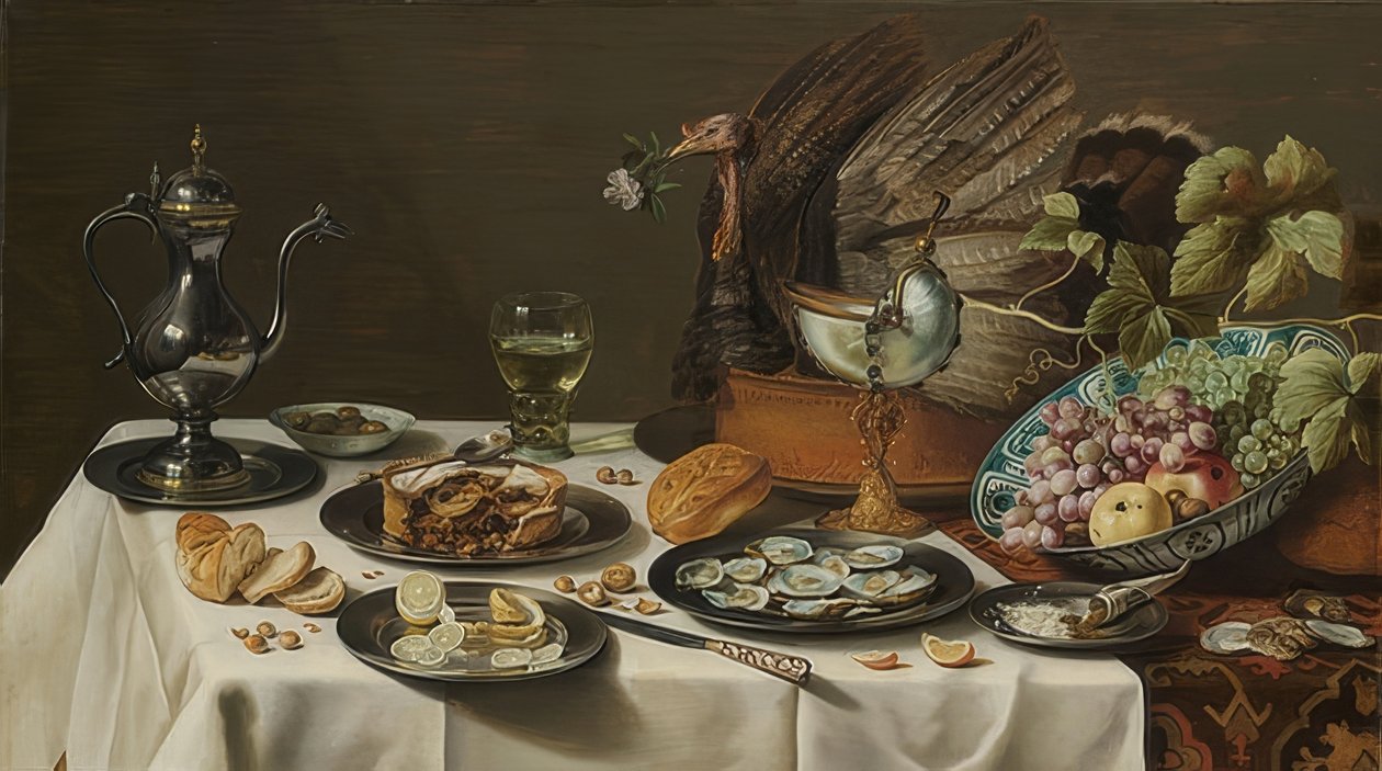 Nature morte avec pâté de dinde. 1627 - Pieter Claesz