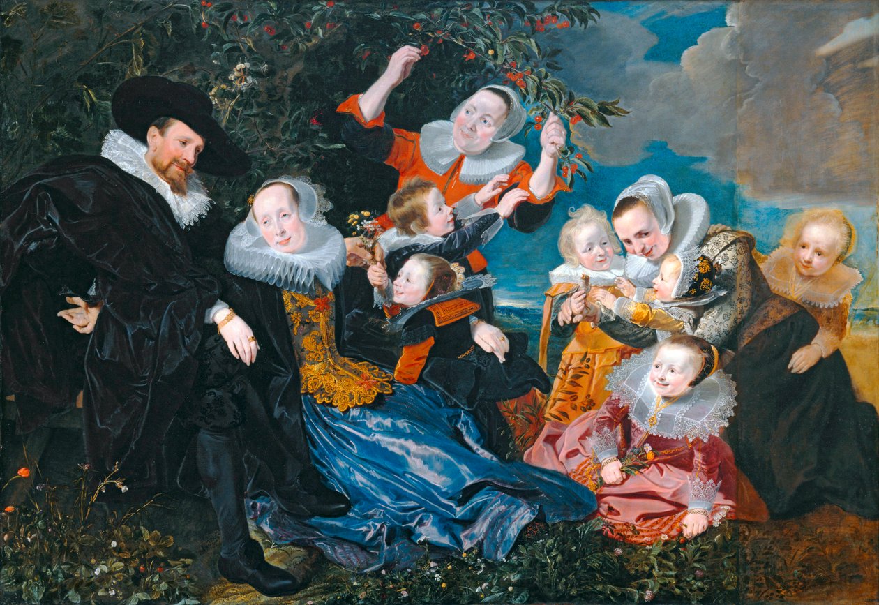 Paulus van Beresteyn et son epouse Catarina Both van der Eem avec leurs six enfants et deux servantes … - Pieter Claesz Soutman