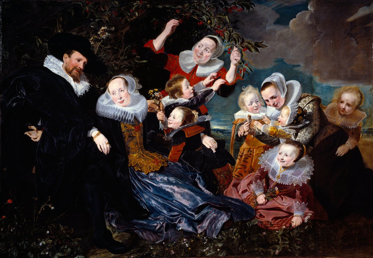 Portrait de Paulus Van Beresteyn avec sa femme et ses six enfants et deux servantes - Pieter Claesz Soutman