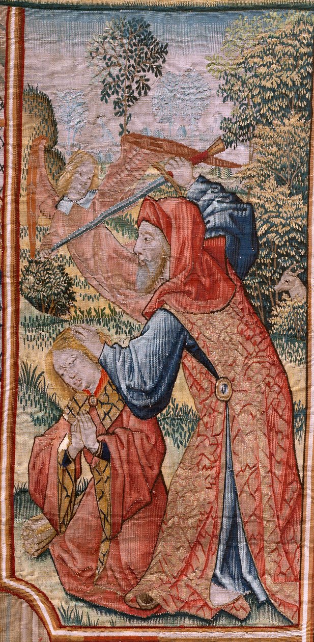 Tapisserie flamande. Série Épisodes de la vie de la Vierge; Présentation au Temple. Deuxième tapisserie de la série. Modèles attribués à Jan van Roome (ou van Brussel). Manufacture Pieter van Aelst, Bruxelles. Ca 1502-1504. - Pieter Coecke van Aelst