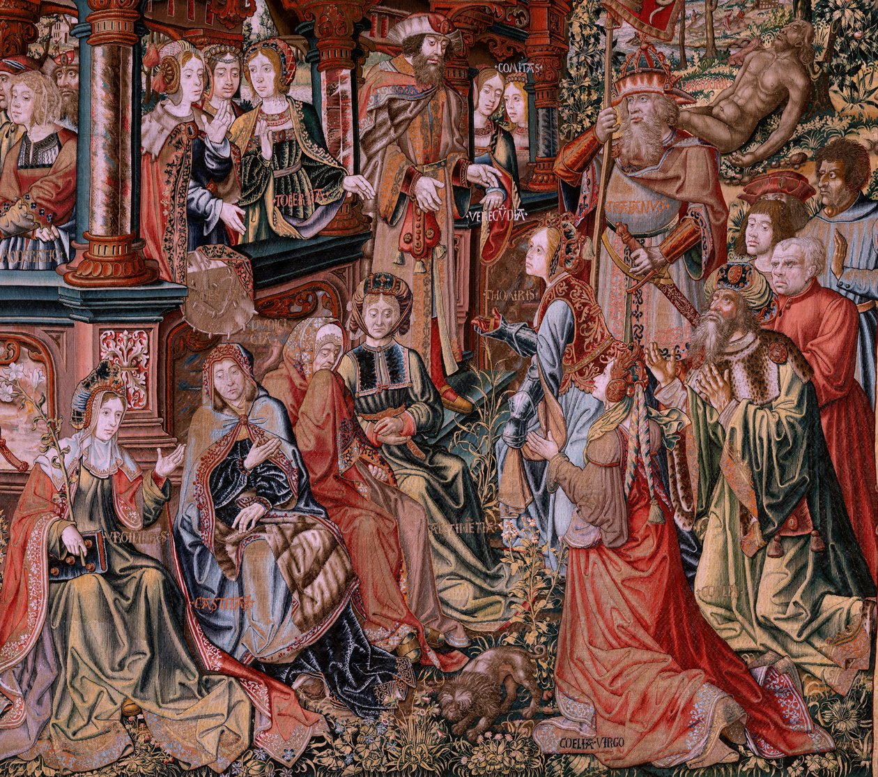 Tapisserie flamande. Série Les Honneurs. Vertu. Huitième tapisserie de la série. Modèle Dessinateurs du cercle de Bernard van Orley et Jan Gossaert (Mabuse). Manufacture Pieter van Aelst, Bruxelles. Vers 1550 - Pieter Coecke van Aelst