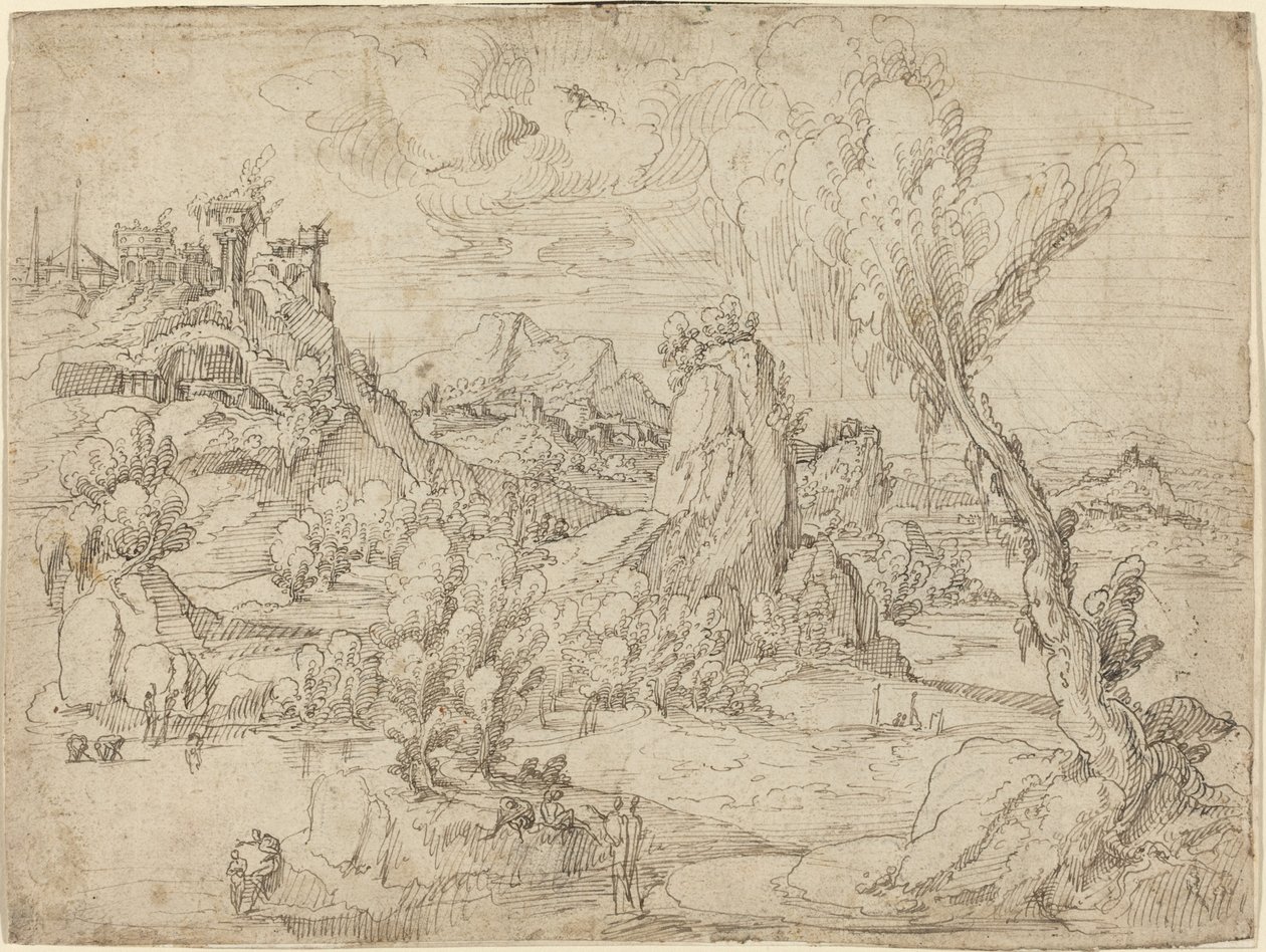 Paysage avec le baptême du Christ - Pieter Cornelisz Kunst