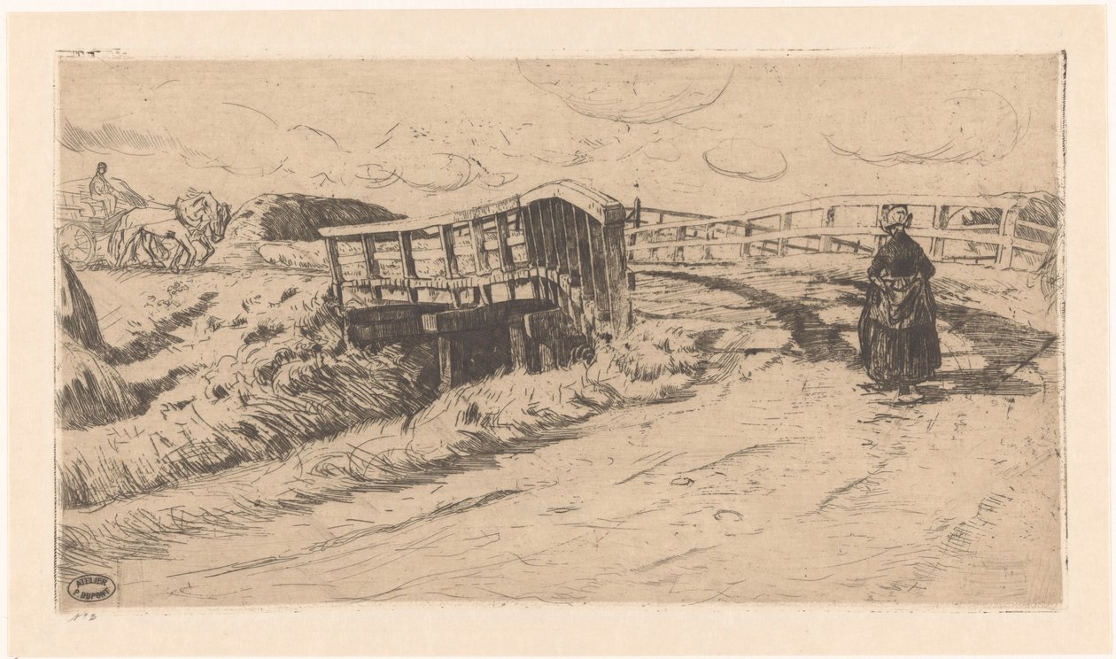 Chemin de campagne avec pont - Pieter Dupont