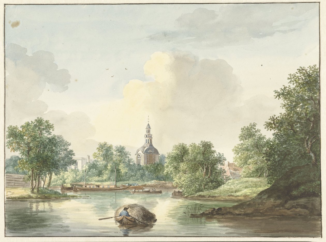La Porte Hogerwoerd à Leyde vue depuis le Singel - Pieter Gerardus van Os