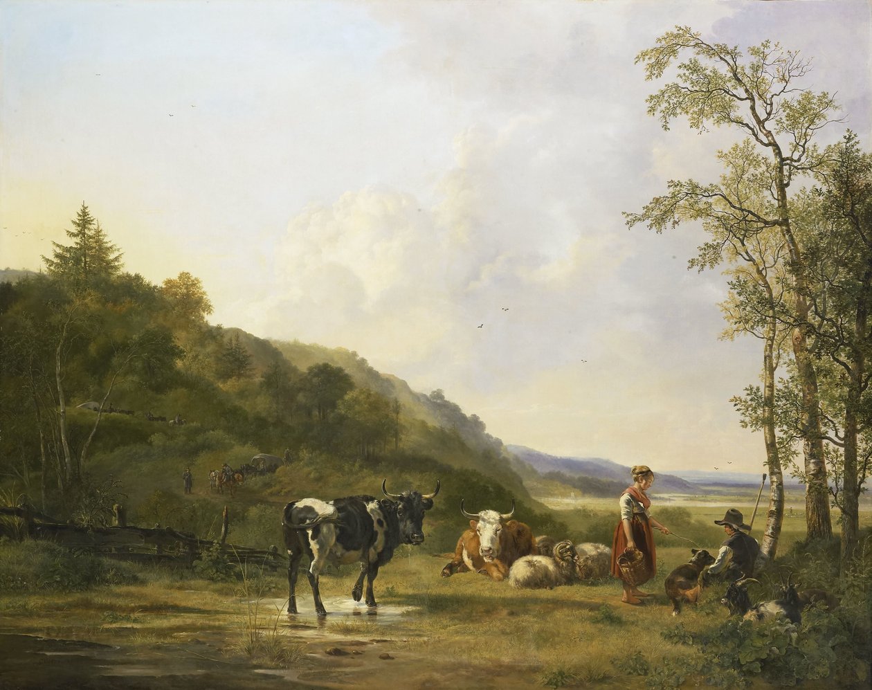 Paysage avec des bergers et du bétail - Pieter Gerardus van Os