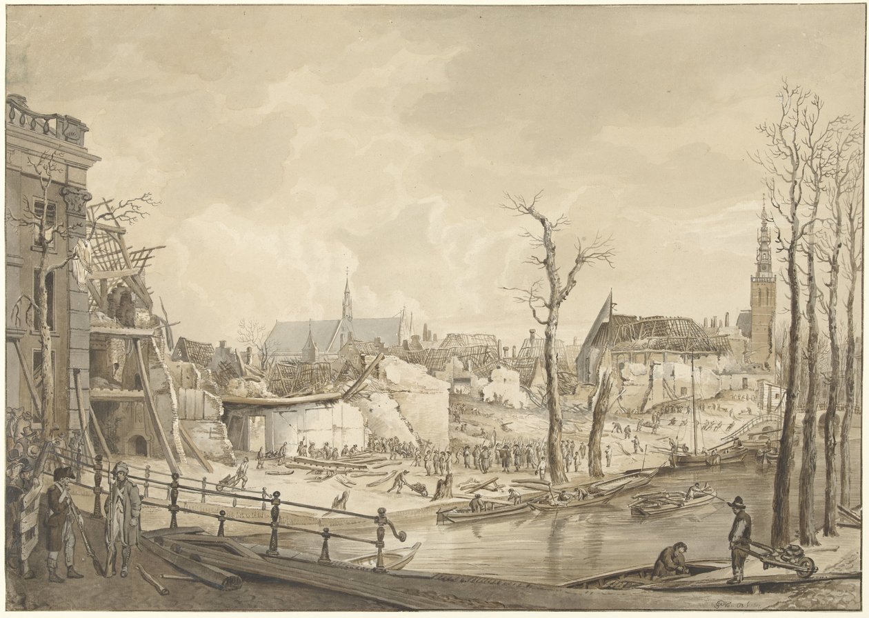 Ruines sur le côté nord du Steenschuur après l