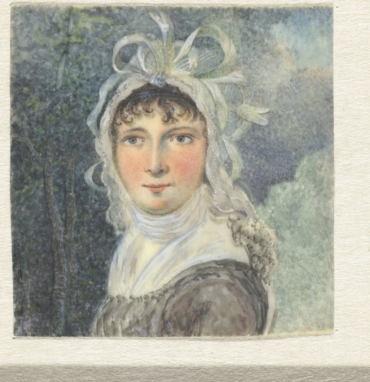 Portrait de femme avec un bonnet à rubans - Pieter Gerardus van Os