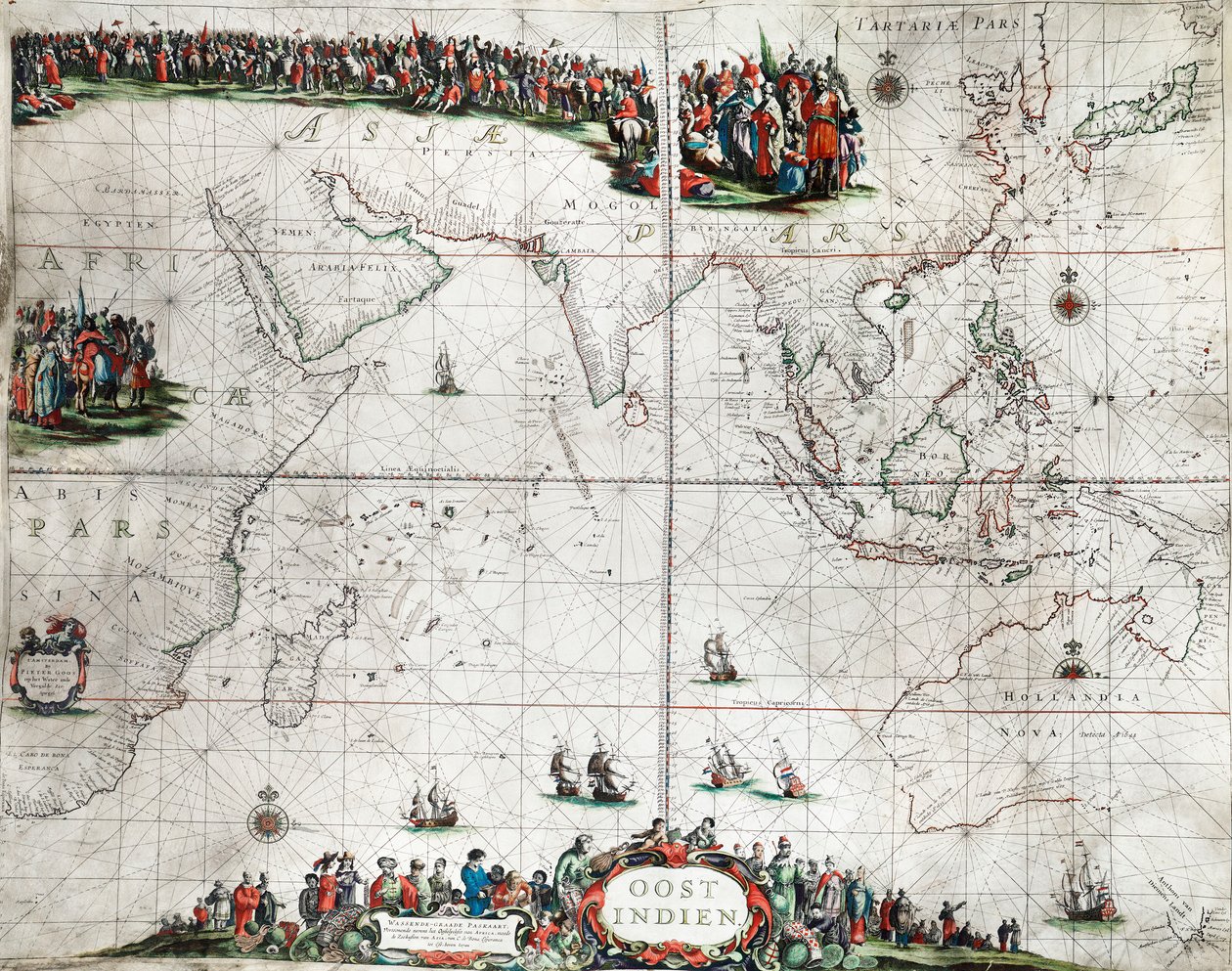 Carte des Indes orientales, vers 1666 - Pieter Goos