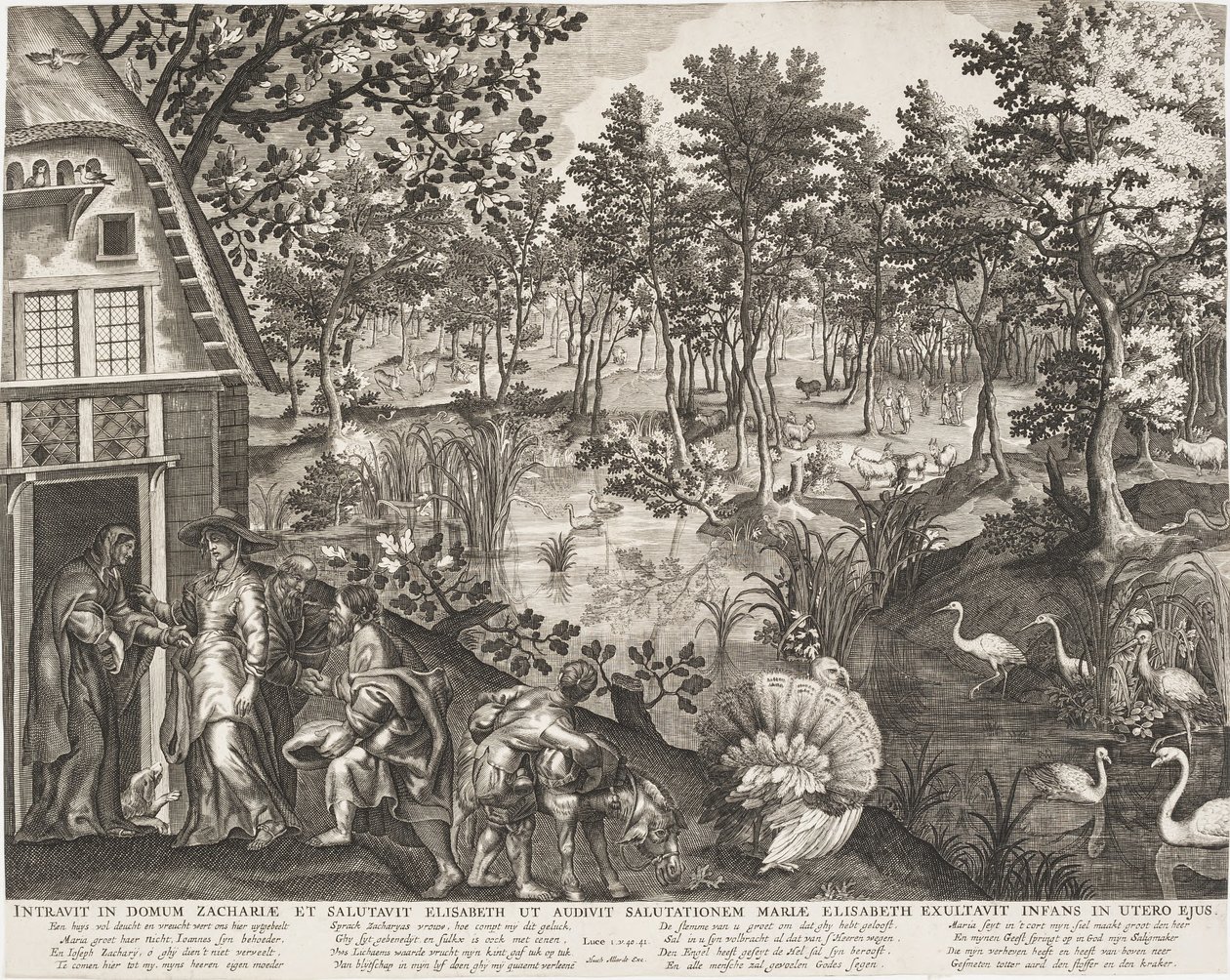 La Visitation dans un paysage boisé - Pieter II de Jode
