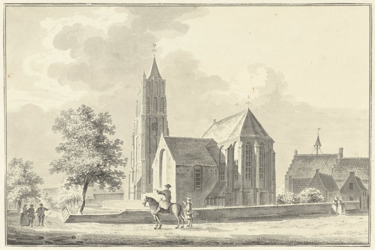 Église et hôtel de ville à Heukelom - Pieter Jan van Liender
