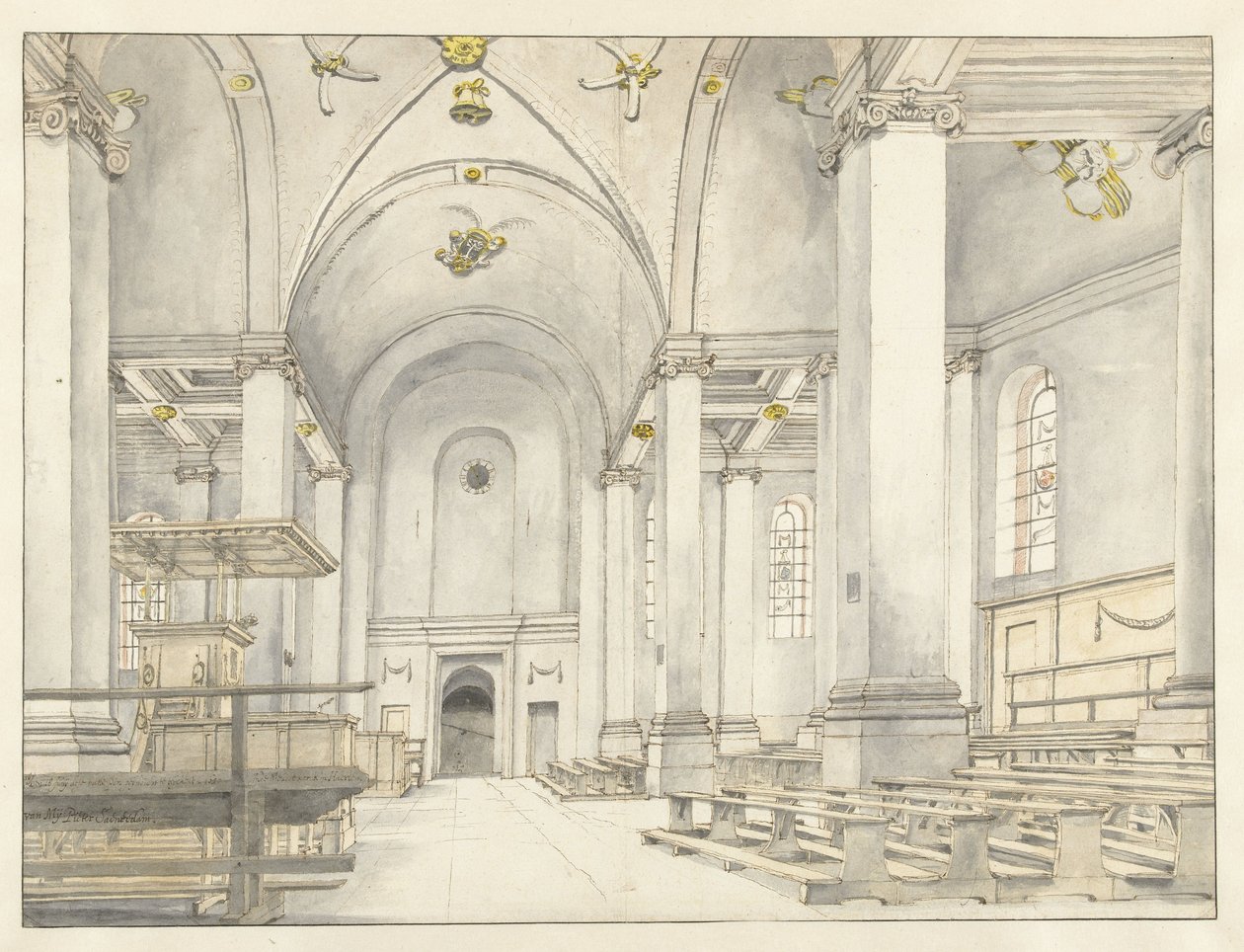 Vue de la nef de la Nieuwe Kerk, Haarlem, vers l
