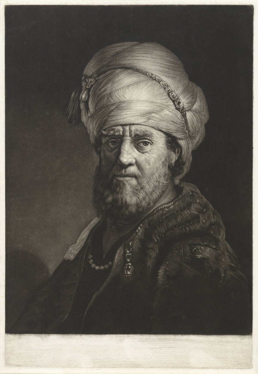 Portretbuste van een man met een tulband - Pieter Louw