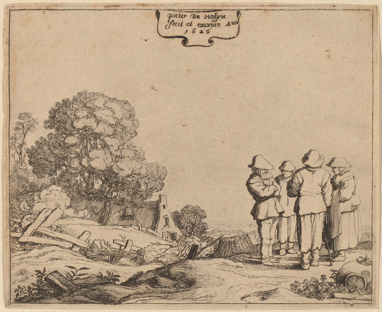 Trois paysans et une femme - Pieter Molijn