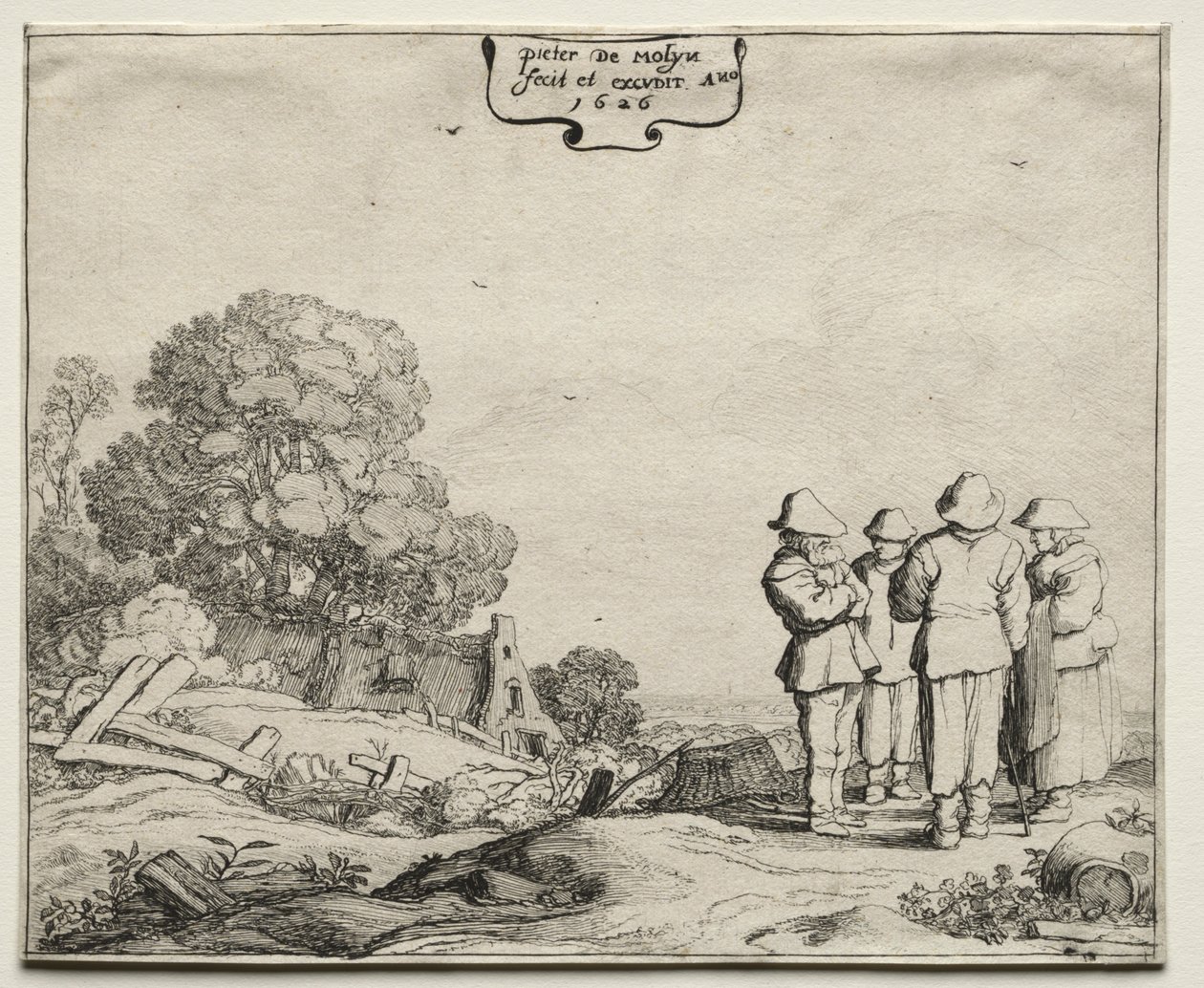 Paysage avec quatre paysans conversant, 1626 - Pieter Molyn