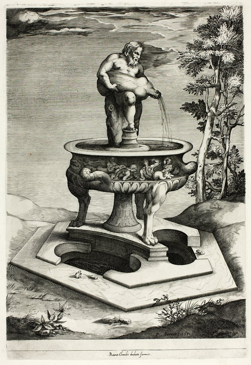 Fontaine avec Silène dans le Jardin du Palais Cesi près de Rome - Pieter Perret