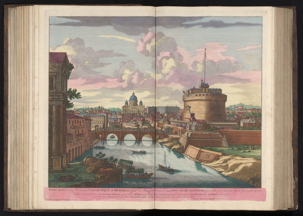 Château Saint-Ange, basilique Saint-Pierre et le fleuve Tibre - Pieter Schenk (I)