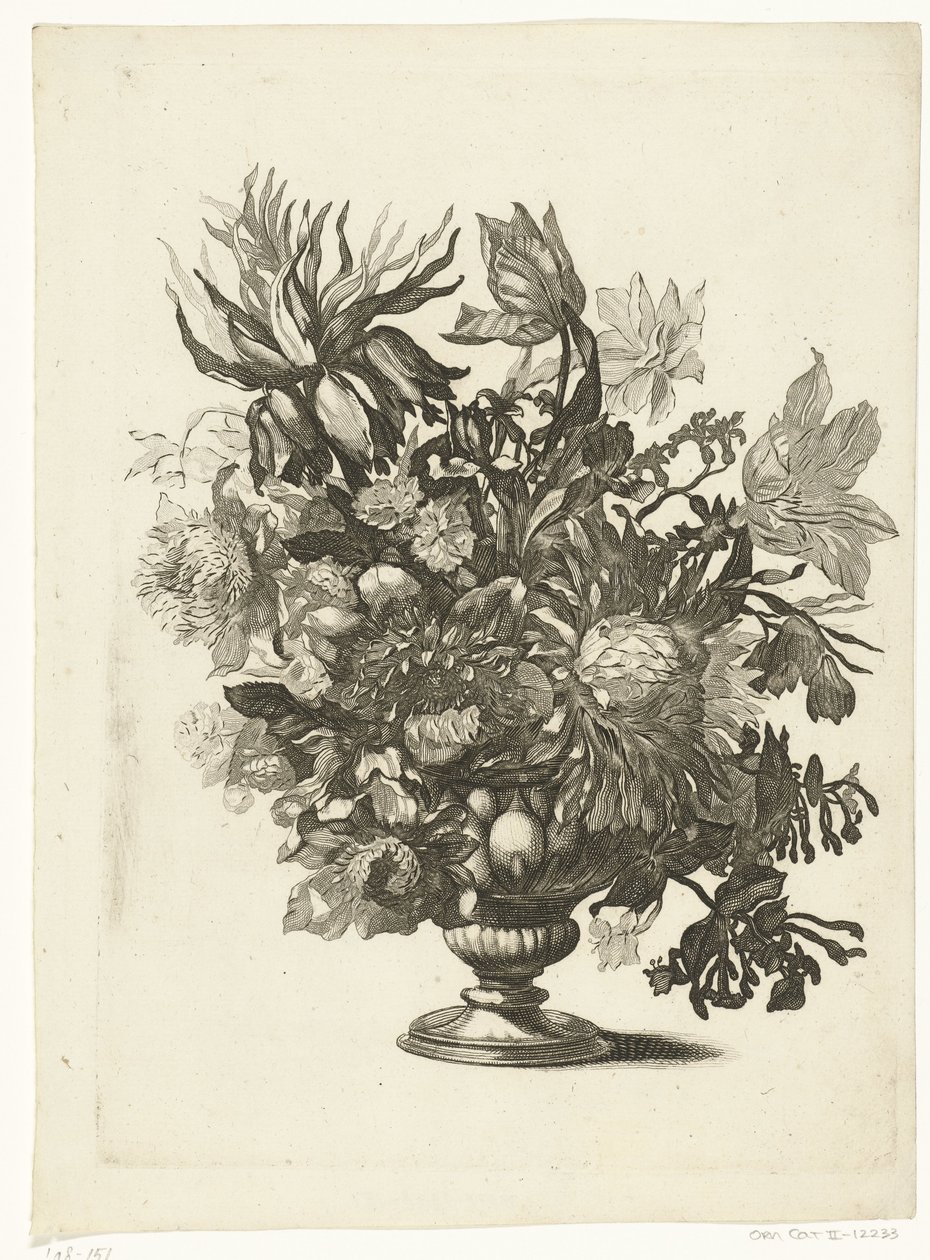 Vase en verre avec des fleurs - Pieter Schenk (I)