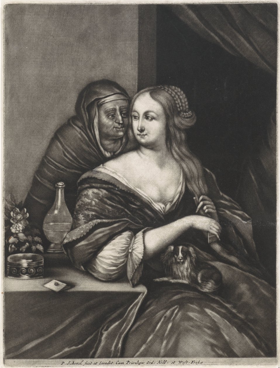 Jeune femme et une entremetteuse - Pieter Schenk (I)