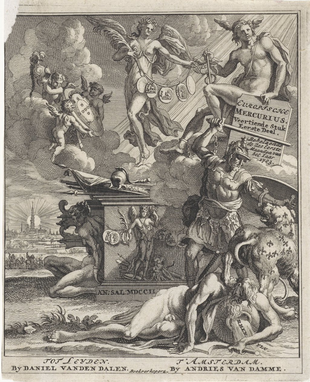 Page de titre pour : Europische Mercurius, 14e pièce, 1ère partie, 1703 - Pieter Sluyter
