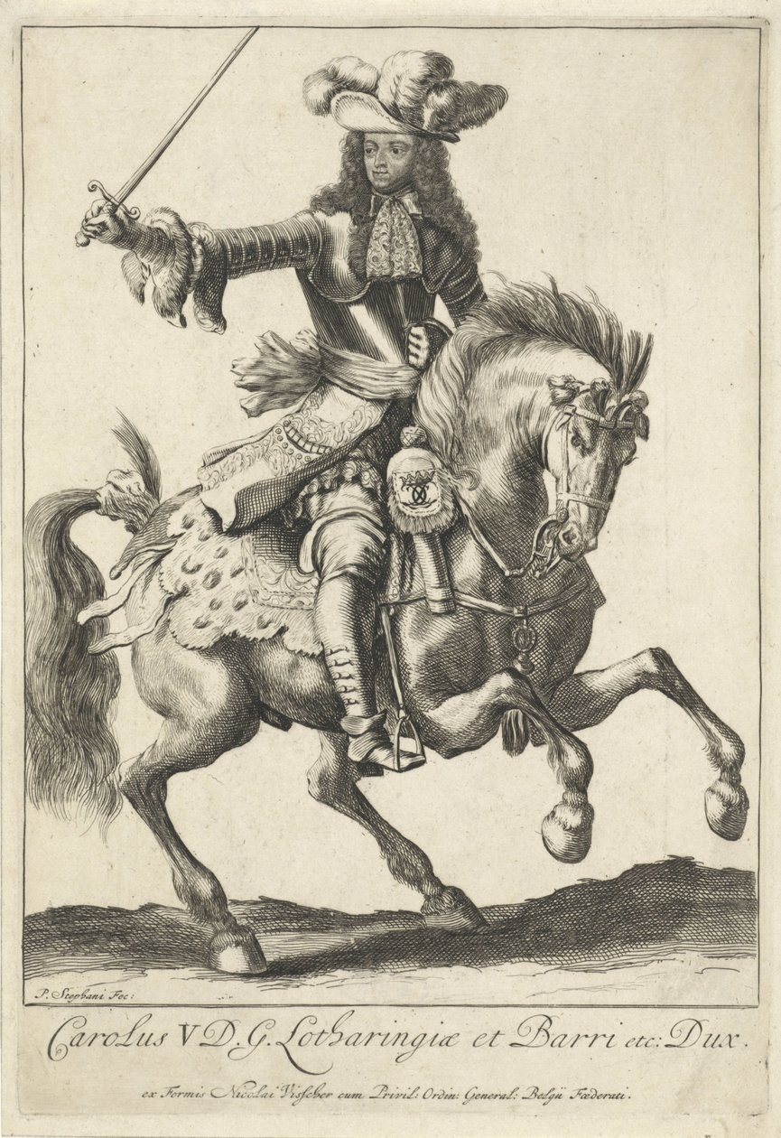 Portrait équestre de Charles V Léopold, duc de Lorraine - Pieter Stevens (vermeld in 1689)