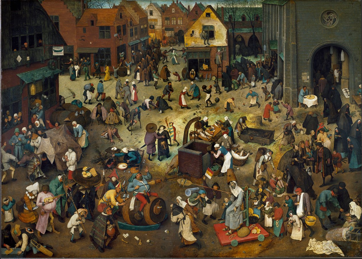 Le combat du Carnaval (Mardi Gras) et du Carême - Pieter The Elder Brueghel