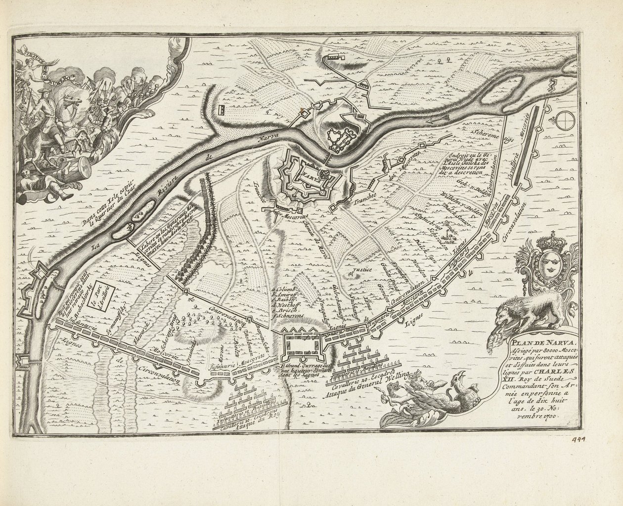 Le siège et la bataille de Narva en 1700, 1726 - Pieter Van der Aa