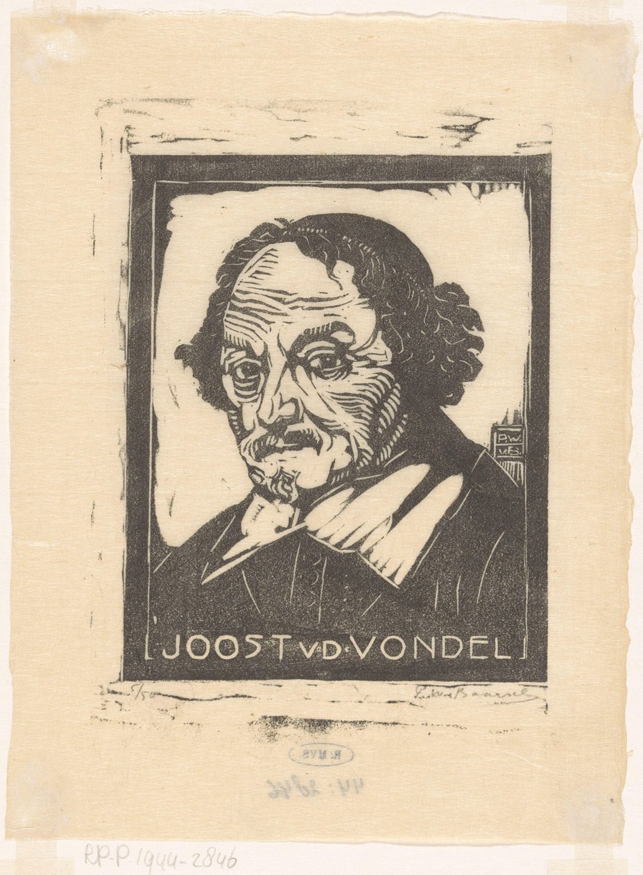Portrait de Joost van den Vondel - Pieter Willem van Baarsel (signed by artist)