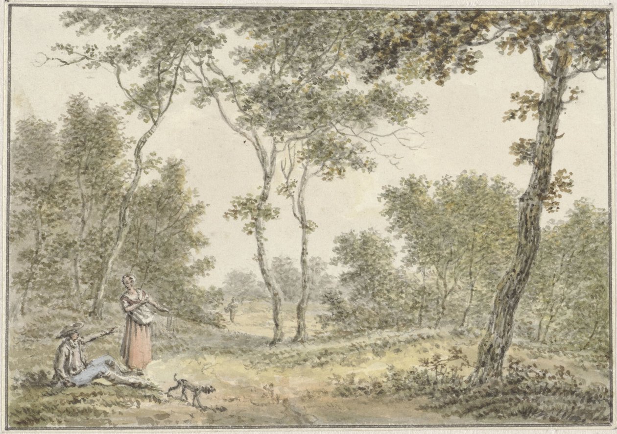 Paysage forestier avec quelques figures - Pieter de Goeje