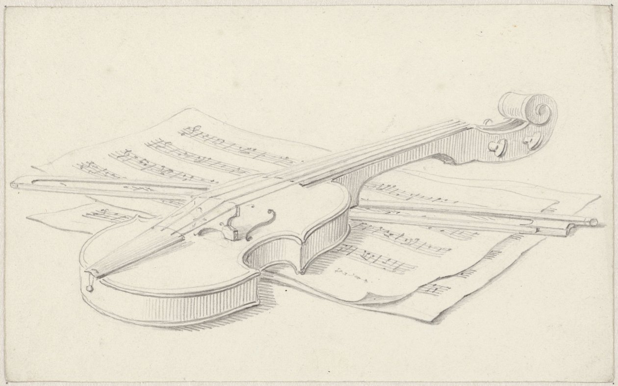 Nature morte avec violon, archet et partition - Pieter de Goeje