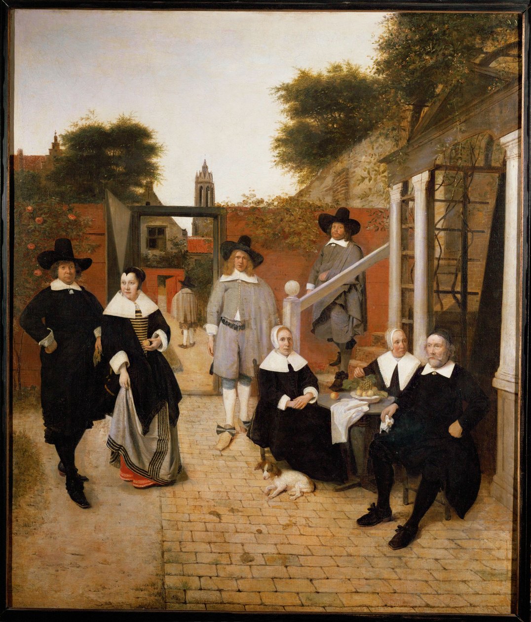 Une famille néerlandaise (huile sur toile) - Pieter de Hooch