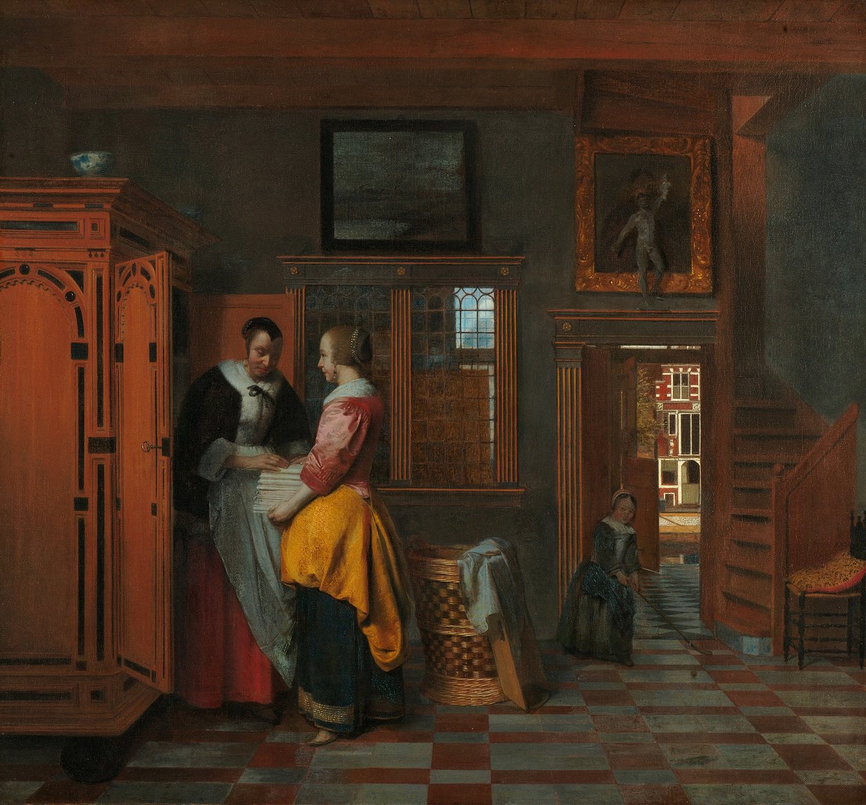 Intérieur avec des femmes près d