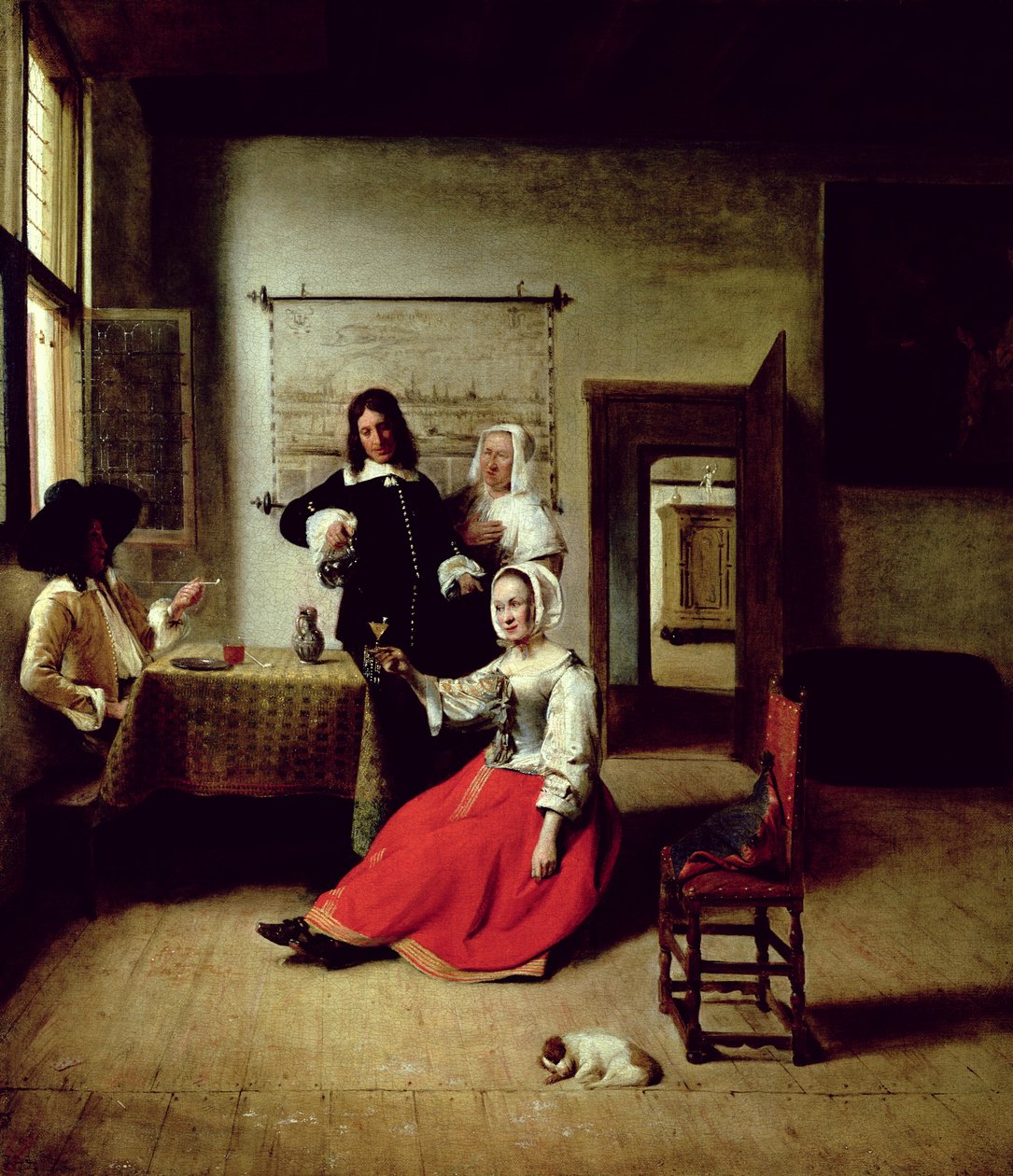 Femme buvant avec des soldats, 1658 - Pieter de Hooch