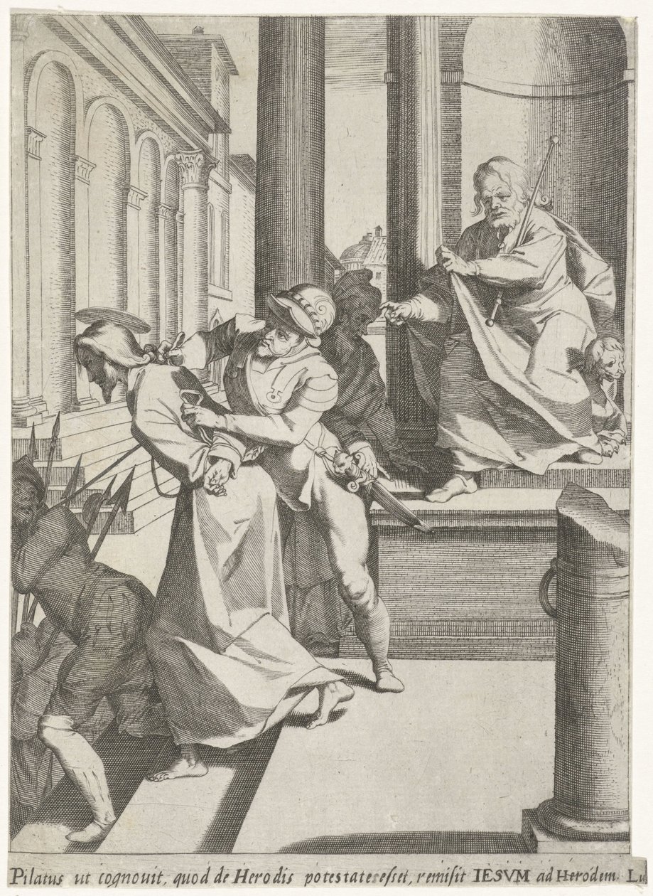 Le Christ envoyé par Pilate à Hérode (Passie van Christus, Passionis et resurrectionis) - Pieter de Jode (I)