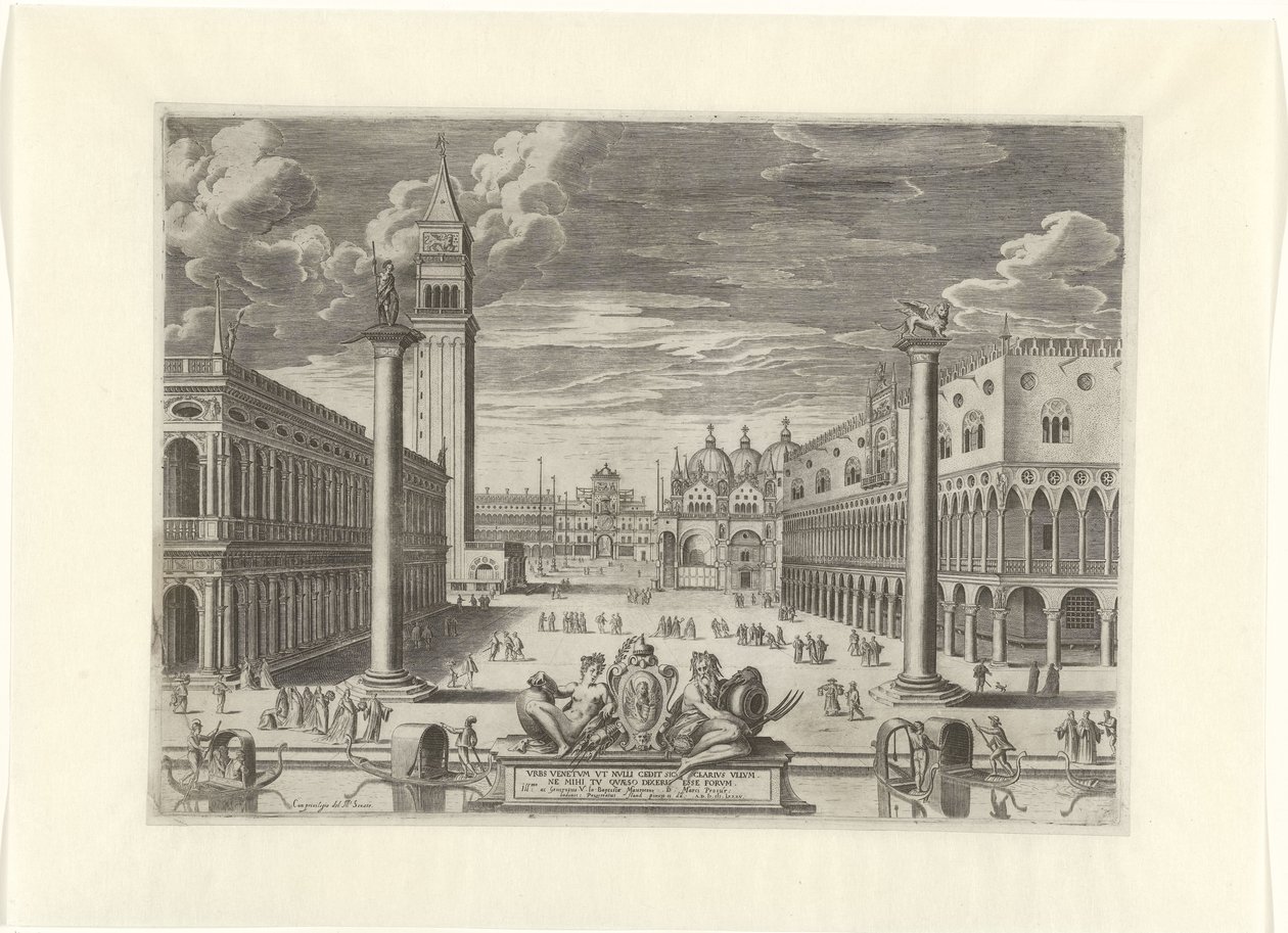 Vue de la Piazzetta à Venise, 1585 - Pieter de Jode (I)
