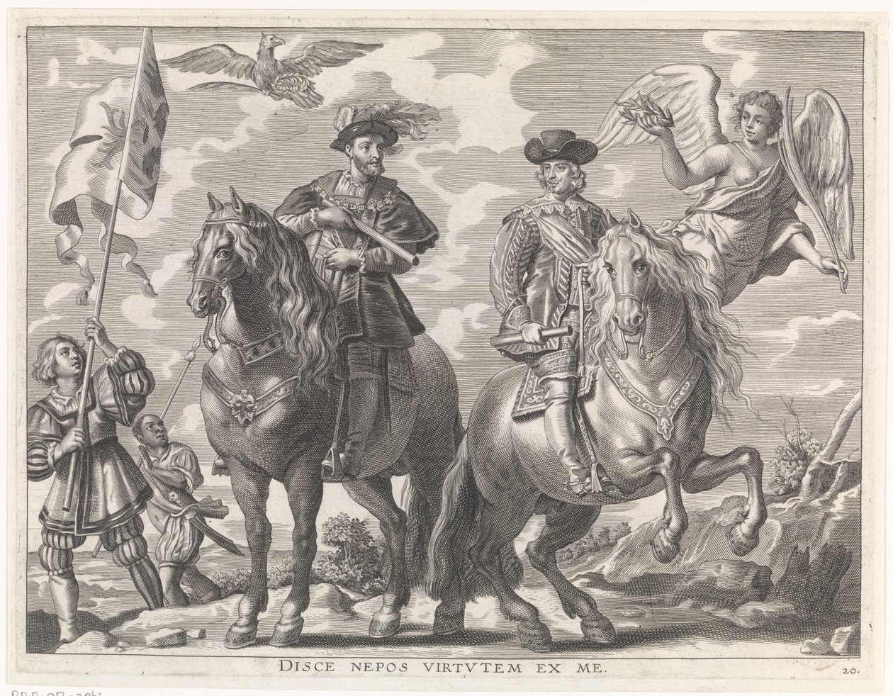 Charles V et Ferdinand à cheval - Pieter de Jode (II)