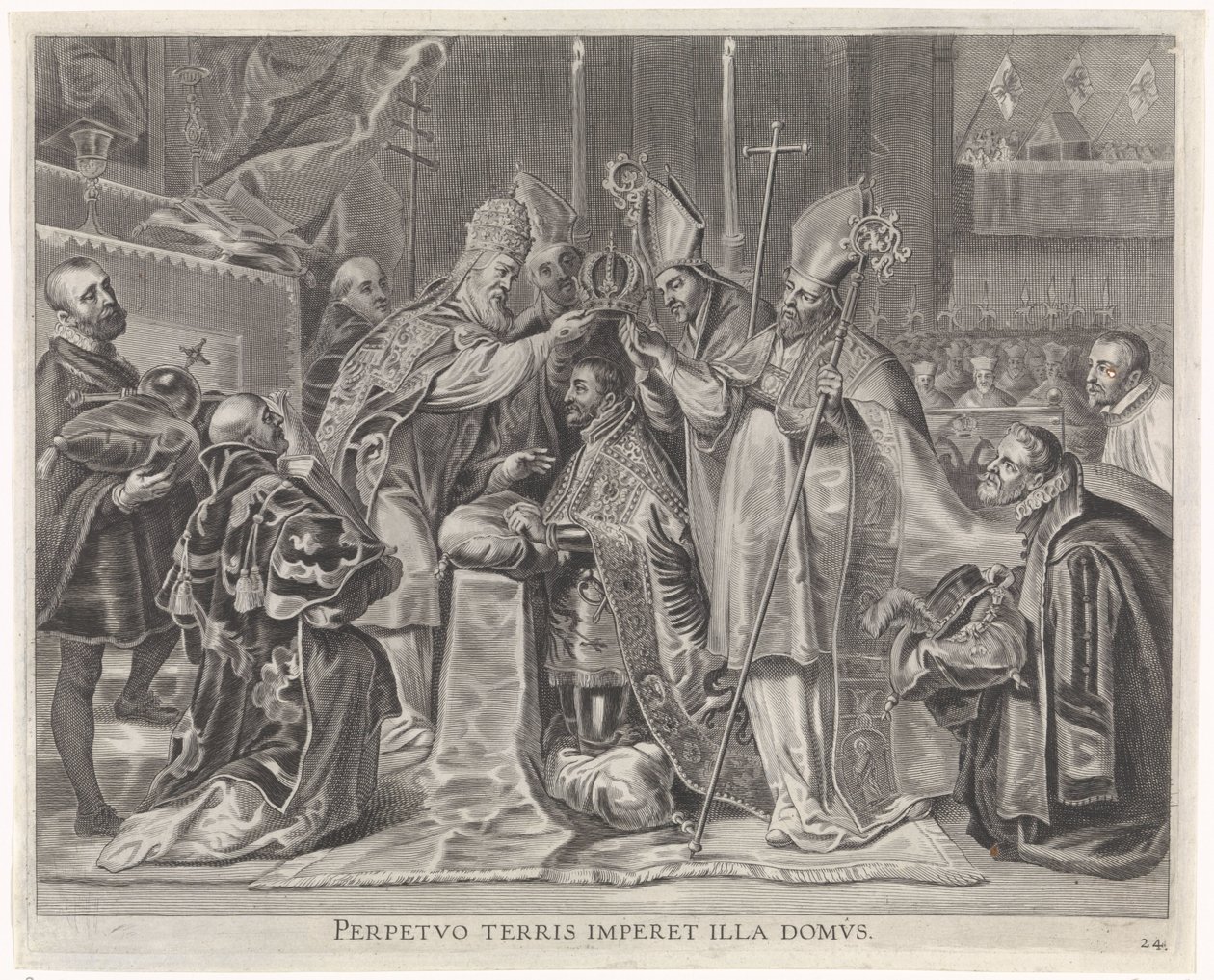 Couronnement de Charles V par le pape - Pieter de Jode (II)