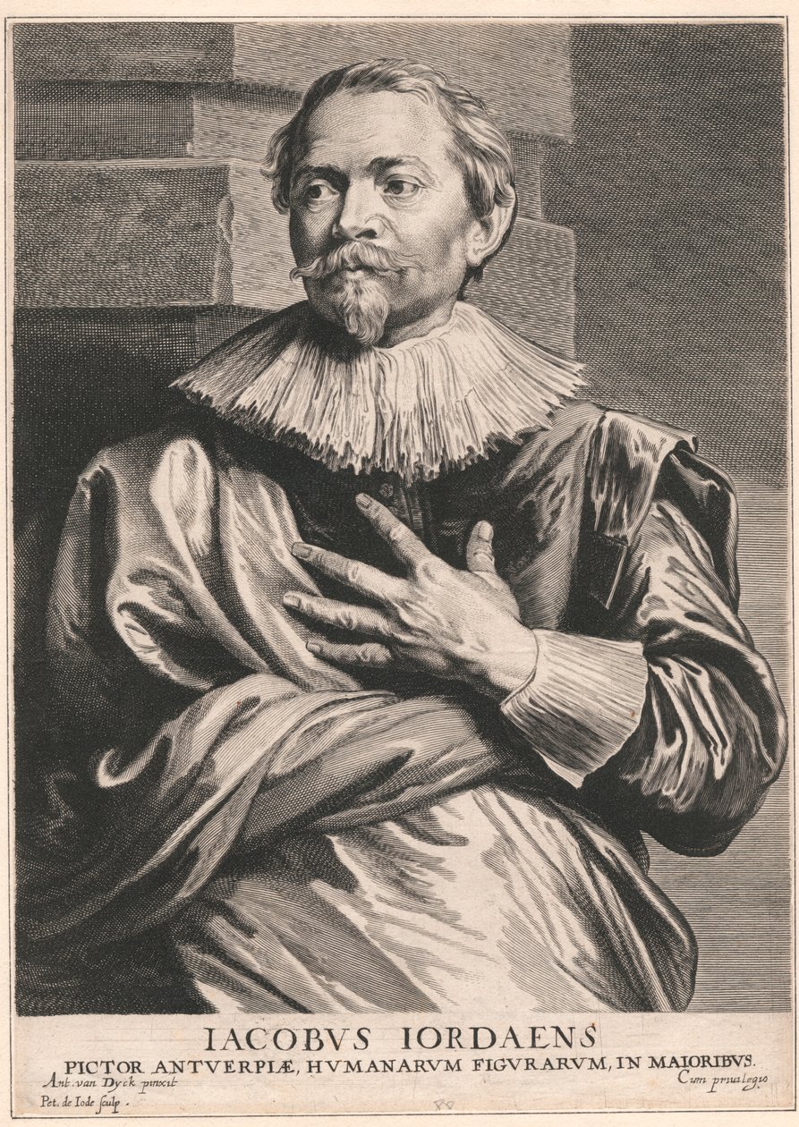 Jacobus Jordaens, Pictor Antuerpiæ, Humanarum Figurarum, in Majoribus - Pieter de Jode