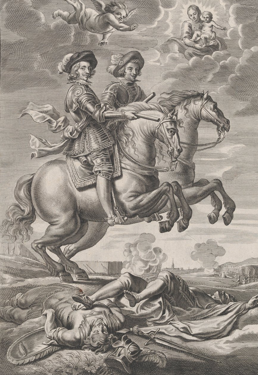 Planche 10 : Le roi de Hongrie et Ferdinand à cheval, de 