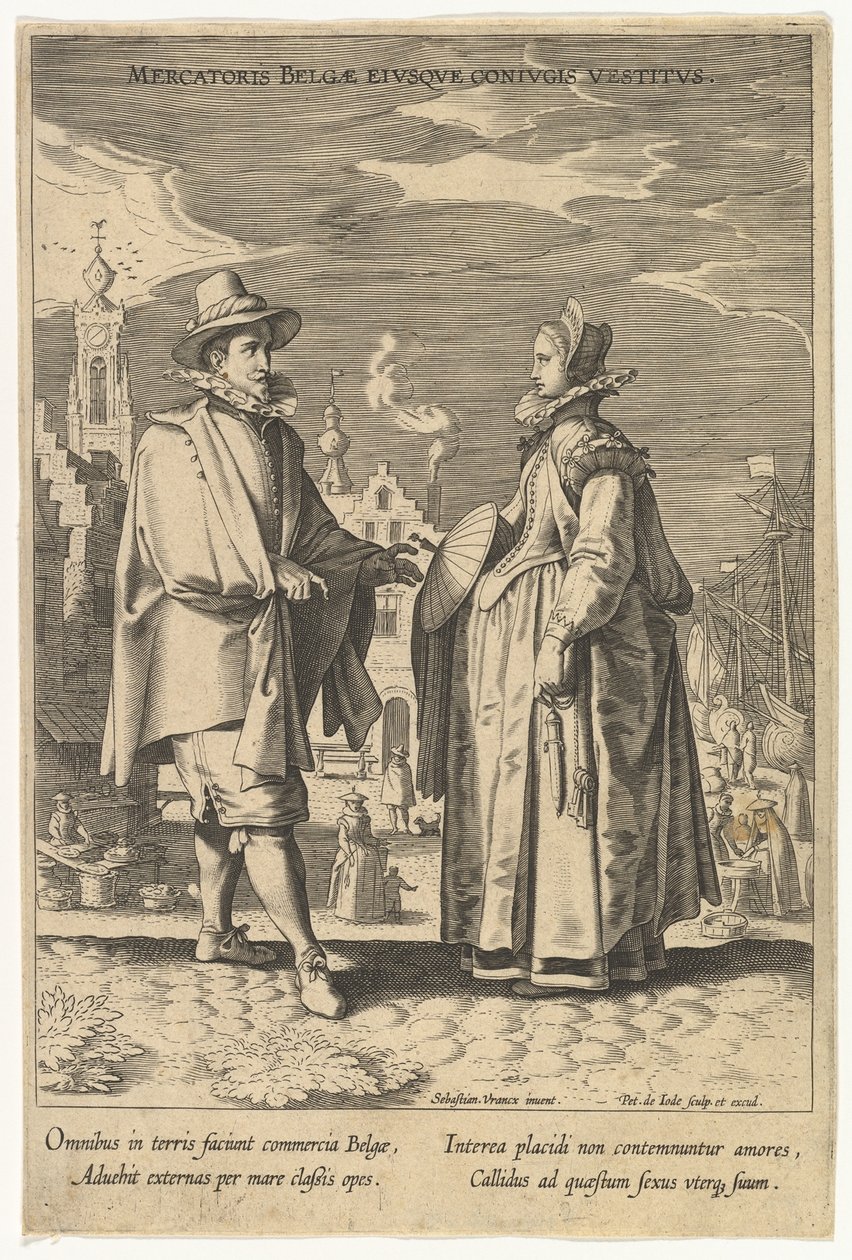 Mercatoris Belgae Eiusque Coniugis Vestitus, des Modes de différentes nations - Pieter de Jode I