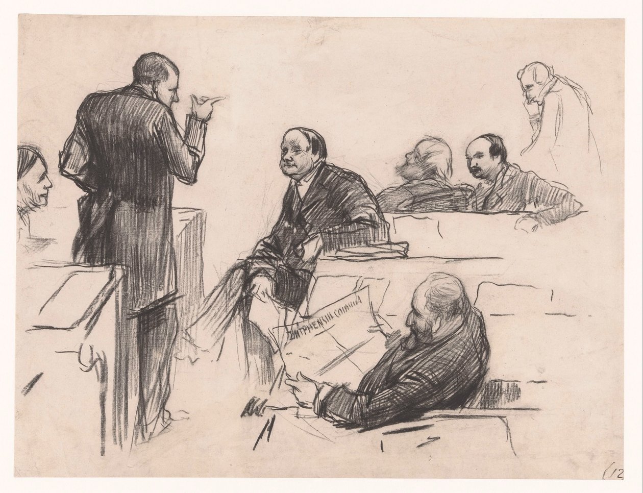 Membres du parlement M. H.C. Verniers van der Loeff, M. A.J.W. Farncombe Sanders, M. G.M. van der Linden, J. Willink et Jhr. M. Ruys van Beerenbroek - Pieter de Josselin