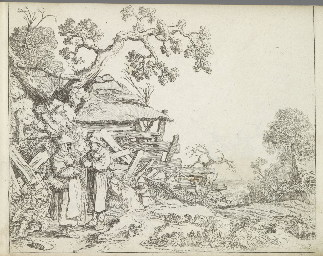 Paysage avec un paysan et une paysanne - Pieter de Molijn