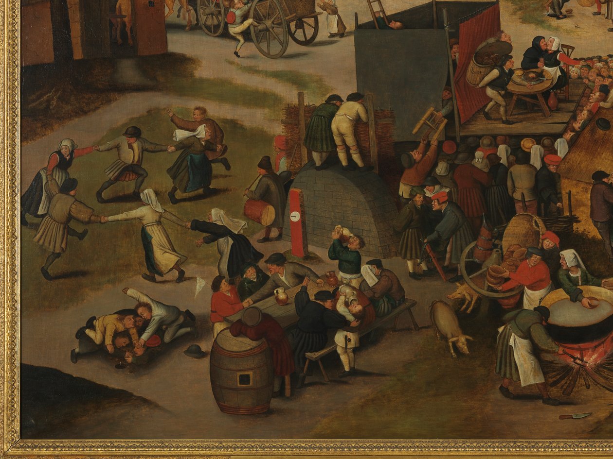 Fête de village, avec une représentation théâtrale et une procession en l