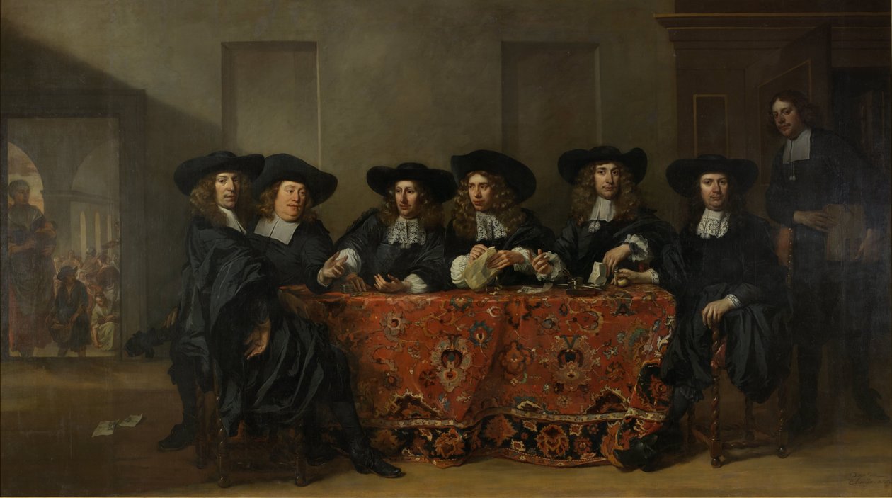 Six régents et le maître de maison de l