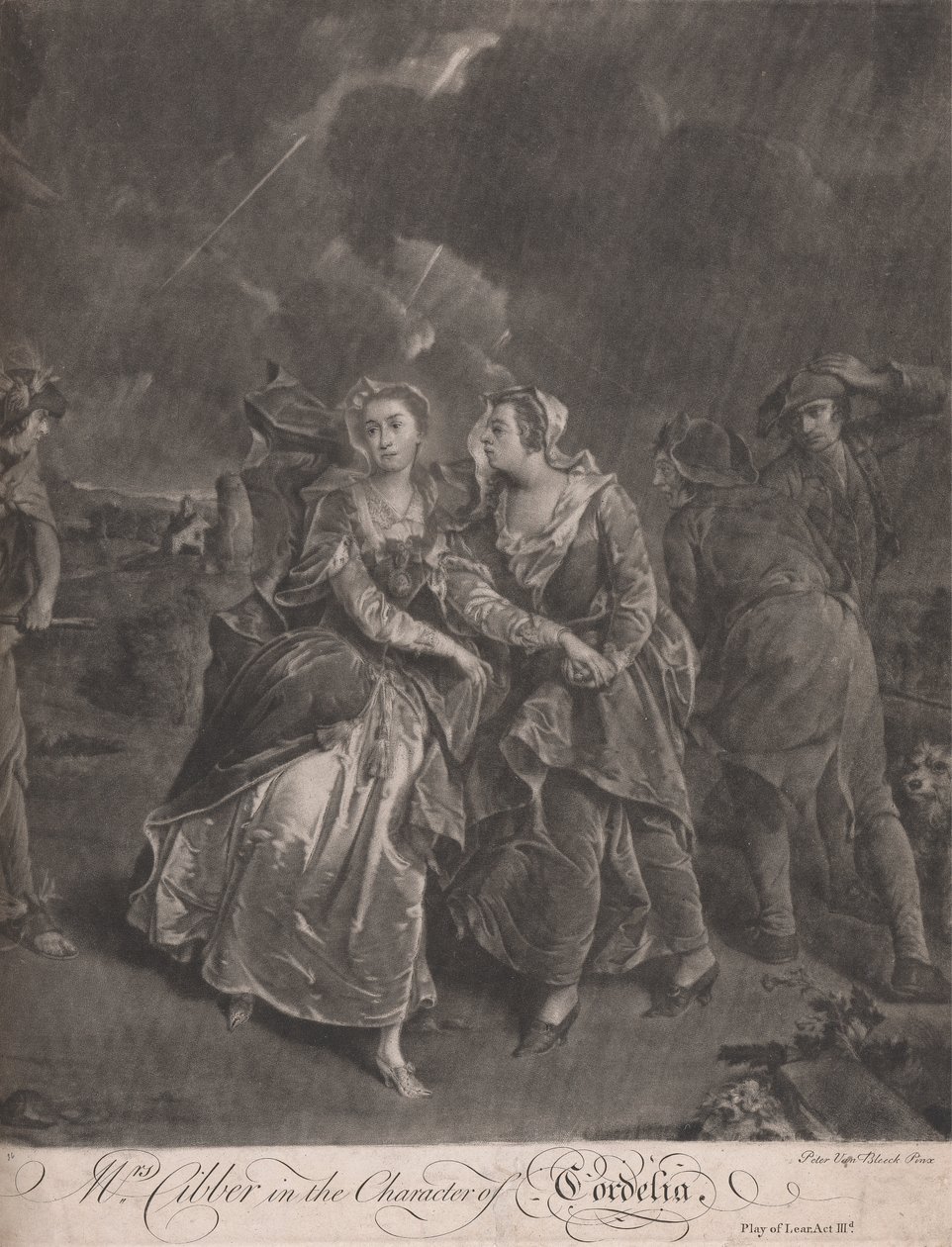 Madame Cibber dans le rôle de Cordelia dans la pièce King Lear, Acte III - Pieter van Bleeck