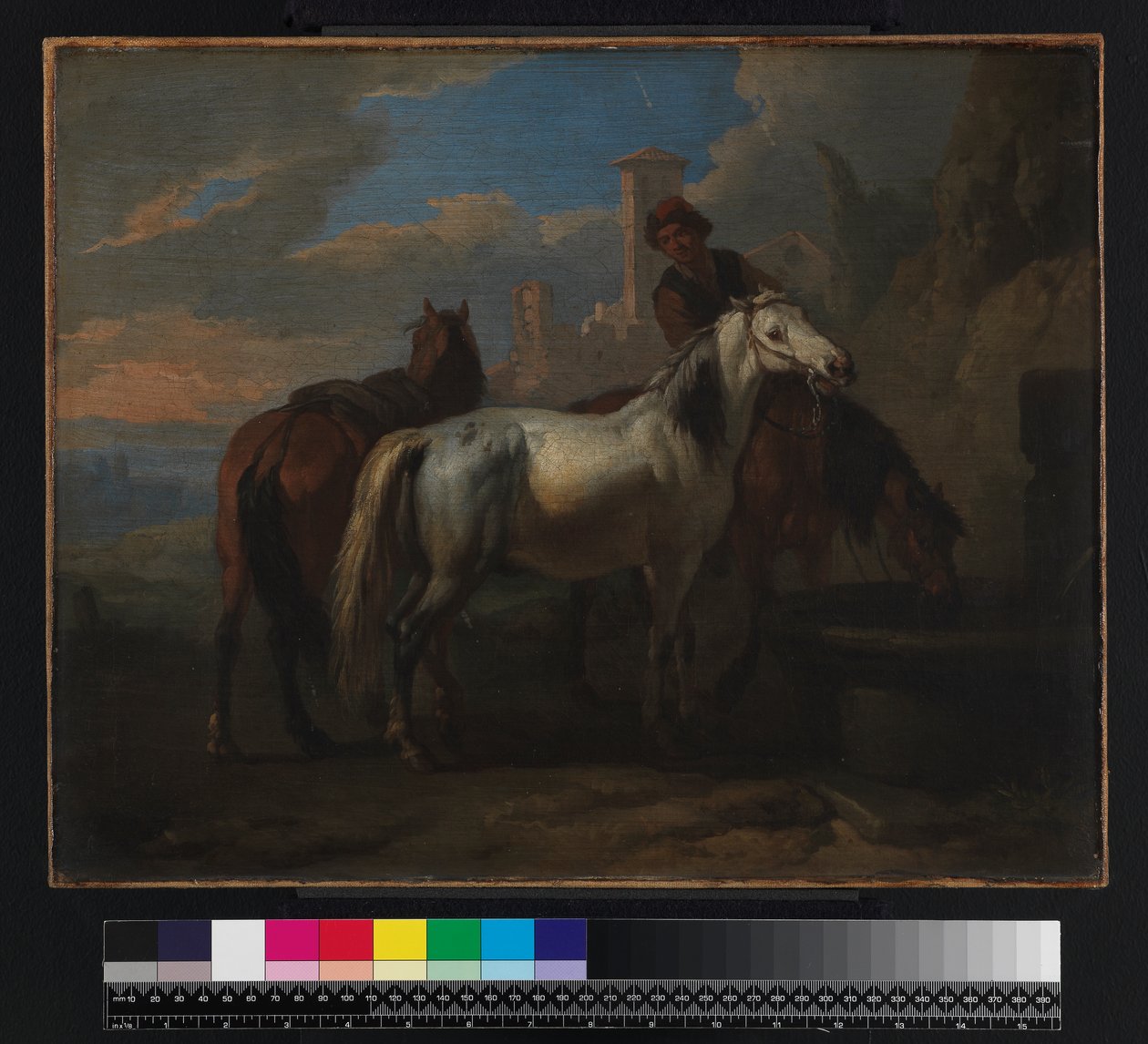 Chevaux buvant à une fontaine, avant 1720 - Pieter van Bloemen